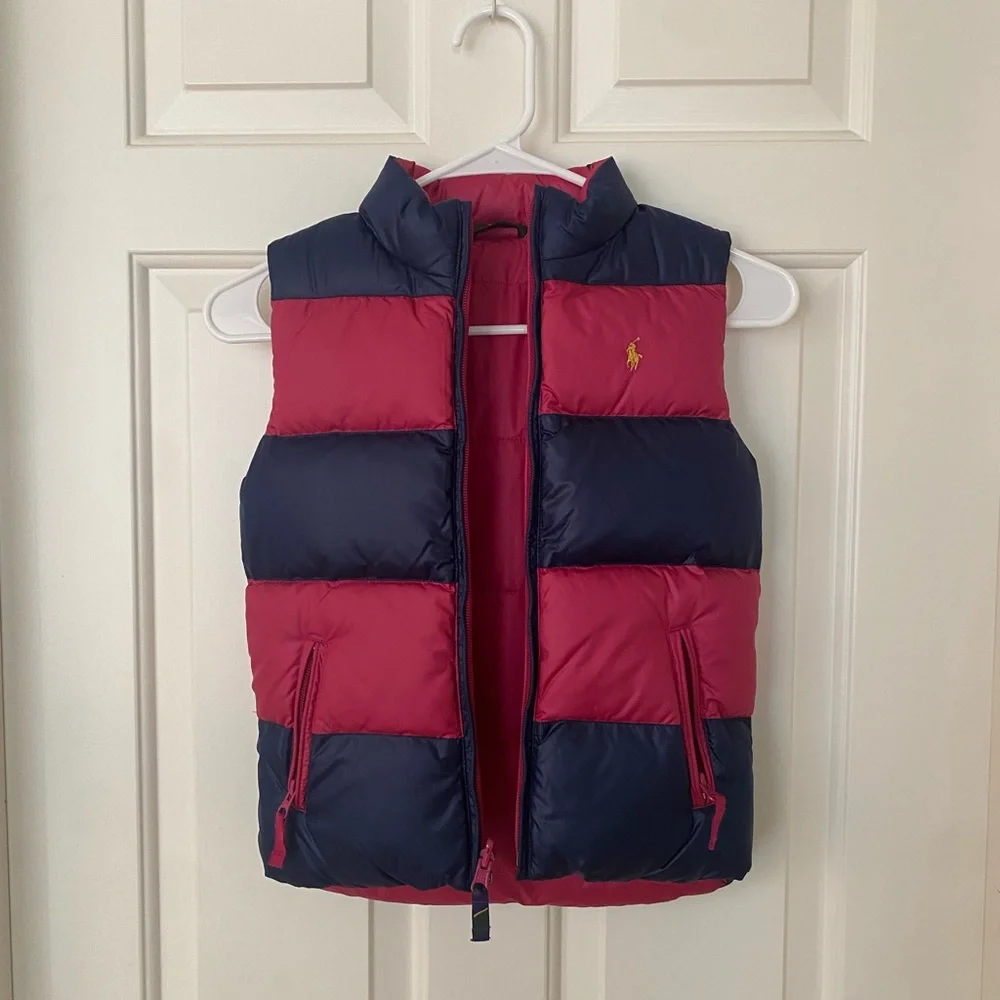 Ralph Lauren Kids Reversible Pink and Navy Vest